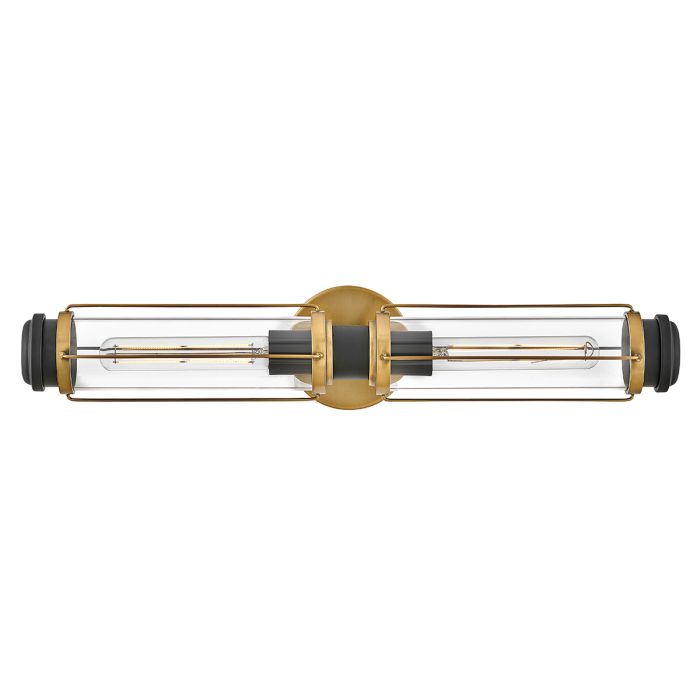 Masthead Double Brass & Black Bathroom Wall Light HK-MASTHEAD2-HBBK by Hinkley