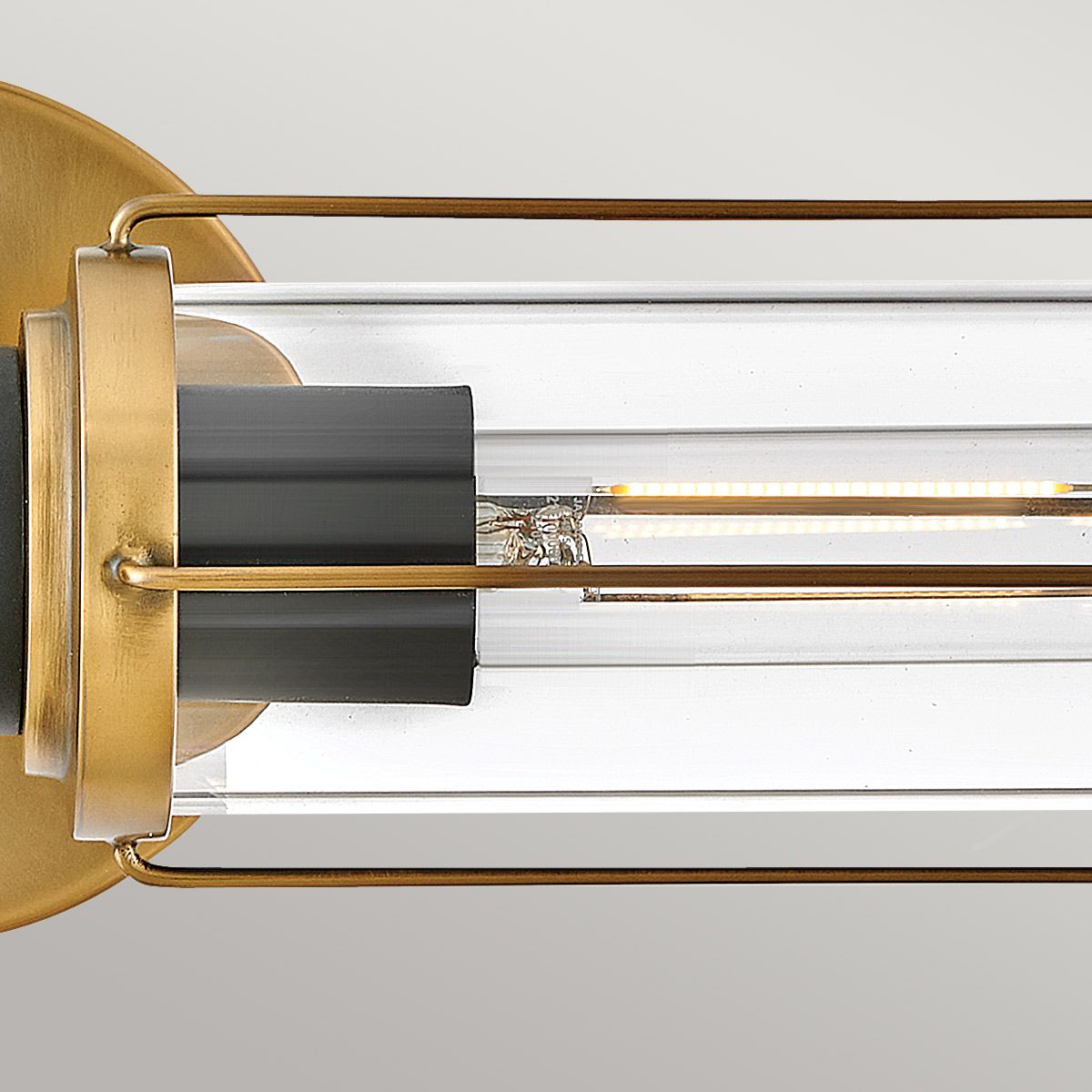 Masthead Double Brass & Black Bathroom Wall Light