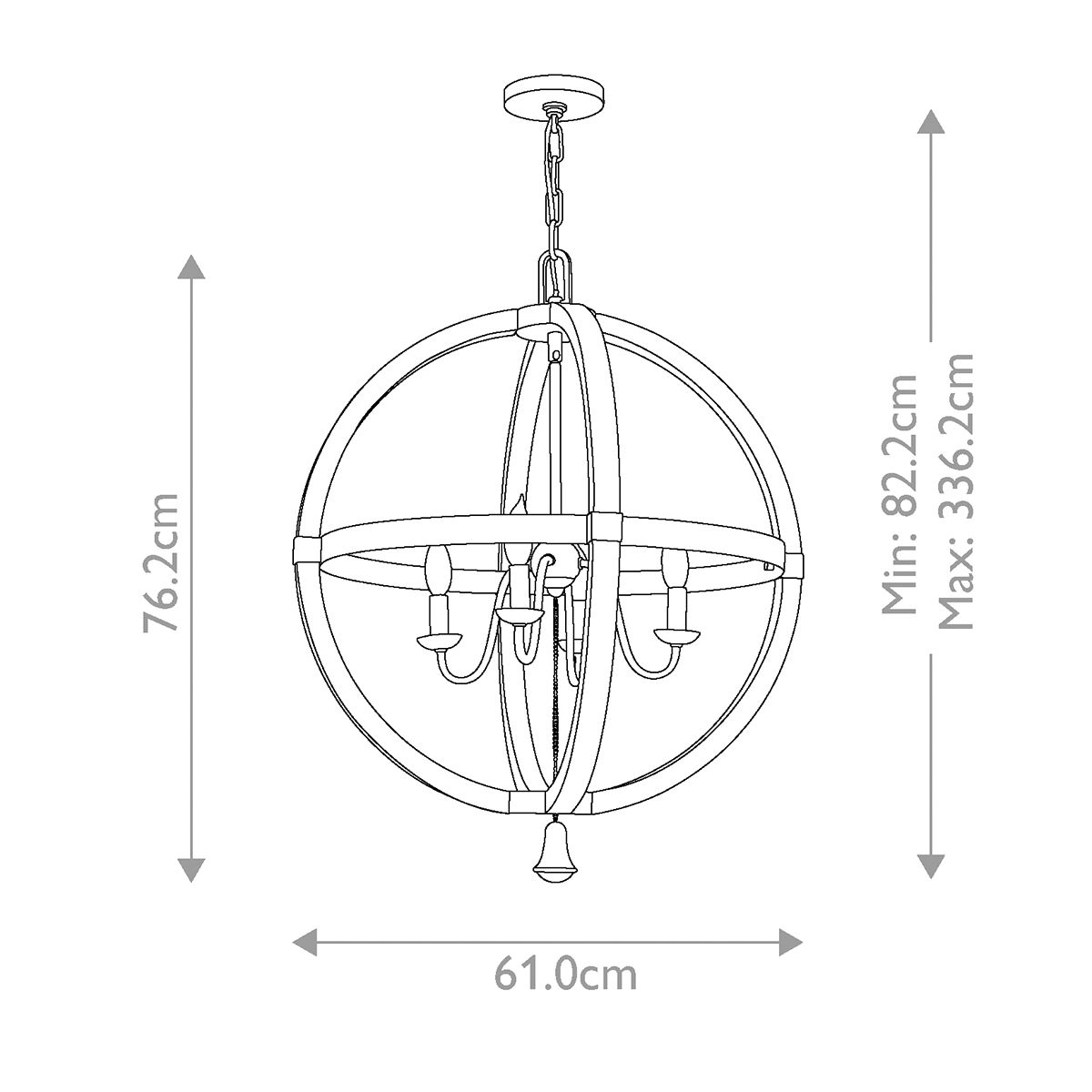 Hinkley Middlefield 4 Light Iron Rust Pendant