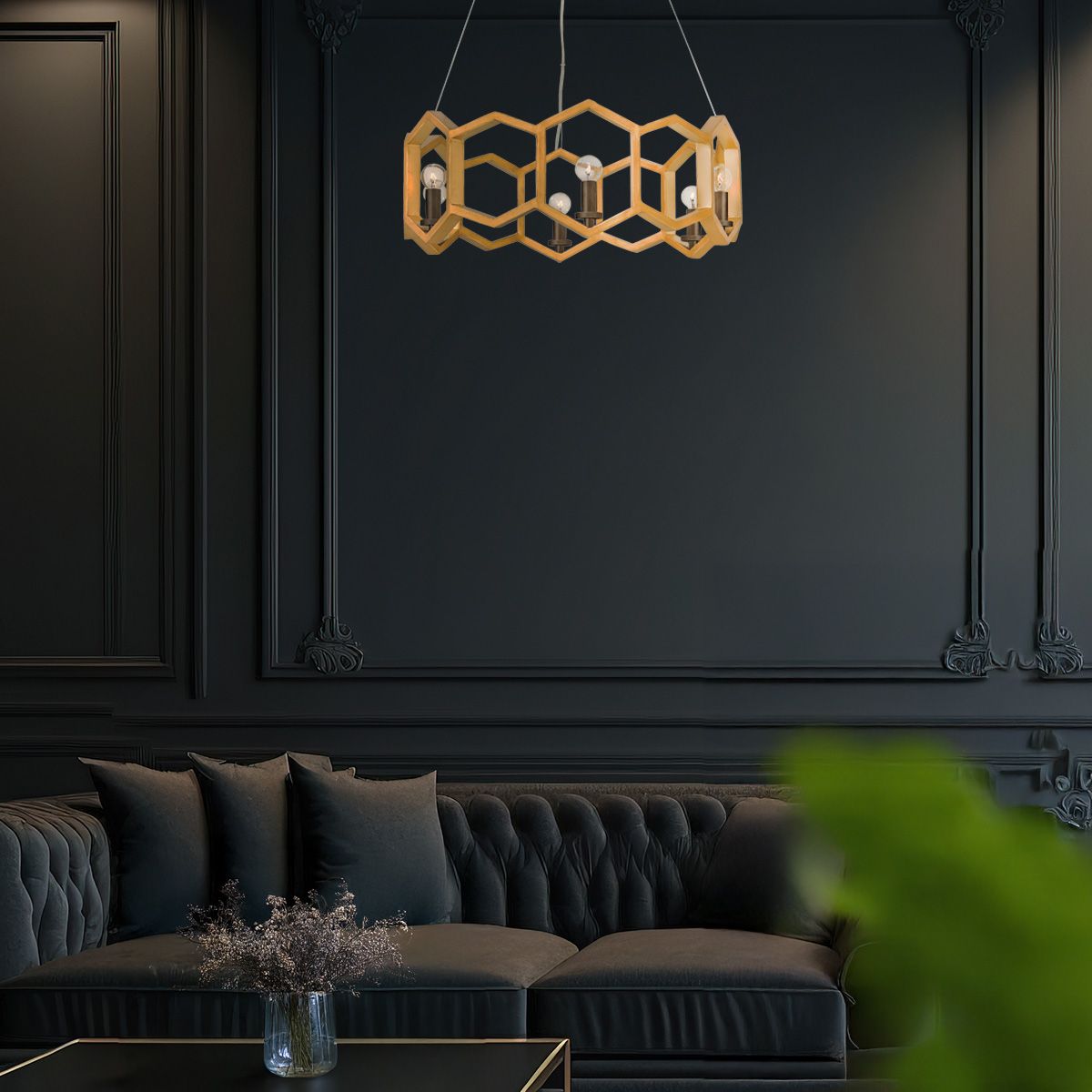 Hinkley Moxie 6 Light Gold Pendant Ceiling Light