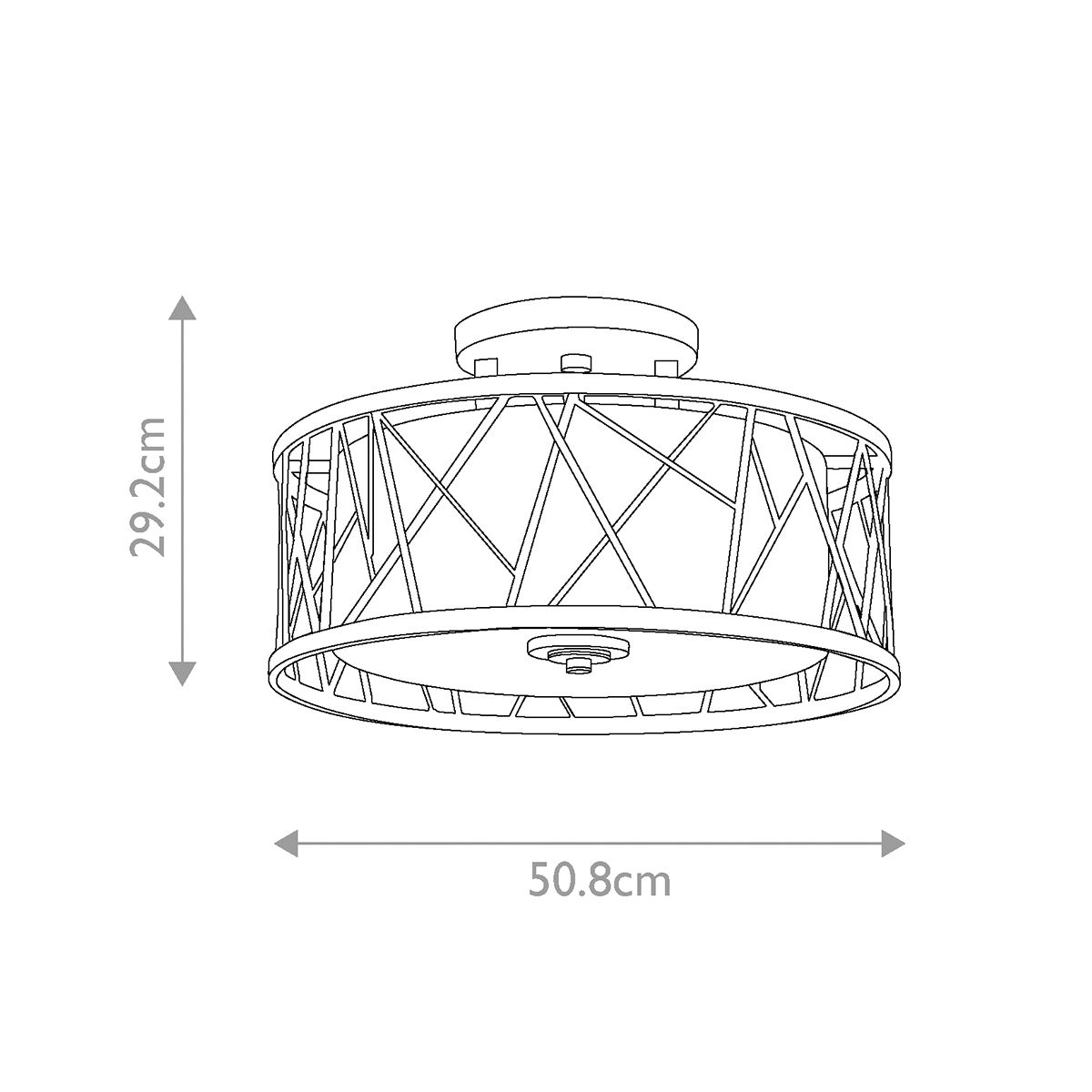 Hinkley Nest Silver Leaf & Crystal Semi-Flush Ceiling Light