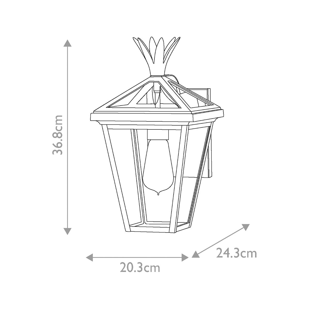 Palma Black Small Outdoor Wall Lantern