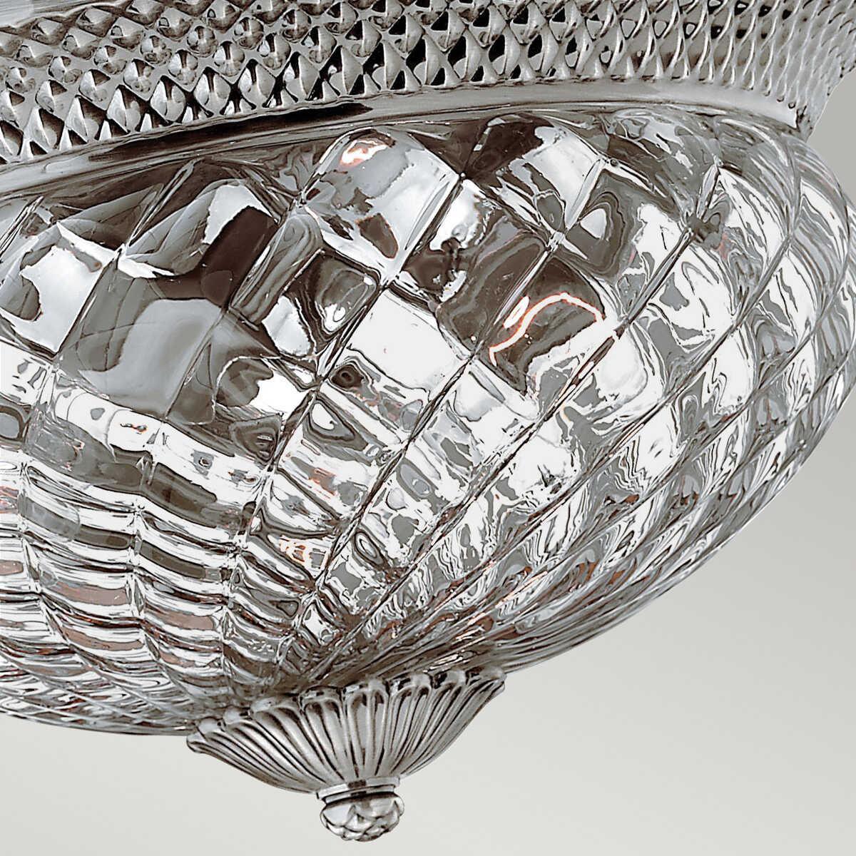 Hinkley Plantation Nickel Large Flush Ceiling Light-warehouse-clearance-140826