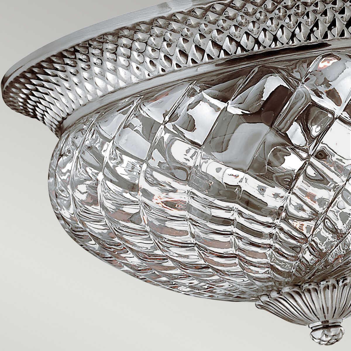Hinkley Plantation Nickel Large Flush Ceiling Light-warehouse-clearance-140826