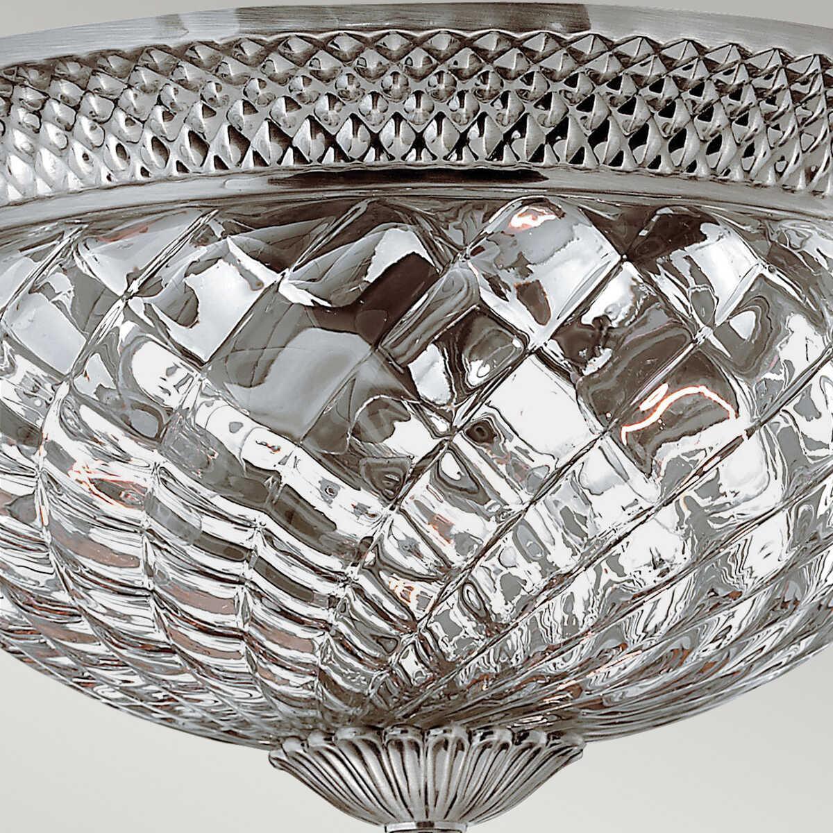Hinkley Plantation Nickel Large Flush Ceiling Light-warehouse-clearance-140826