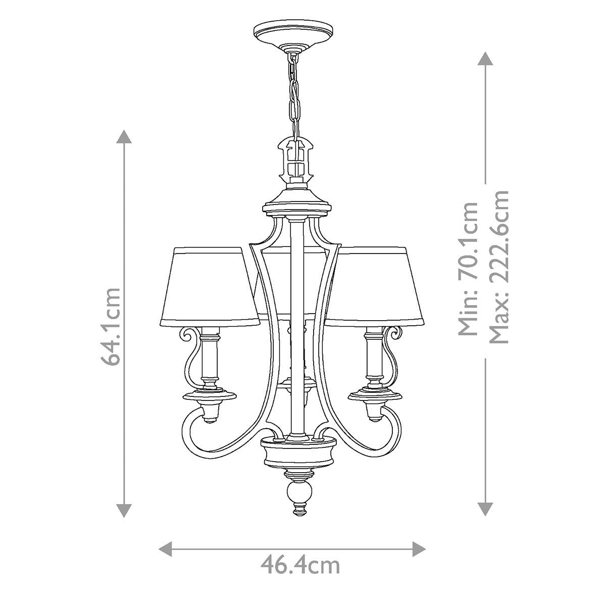 Hinkley Plymouth 3 Light Old Bronze Chandelier