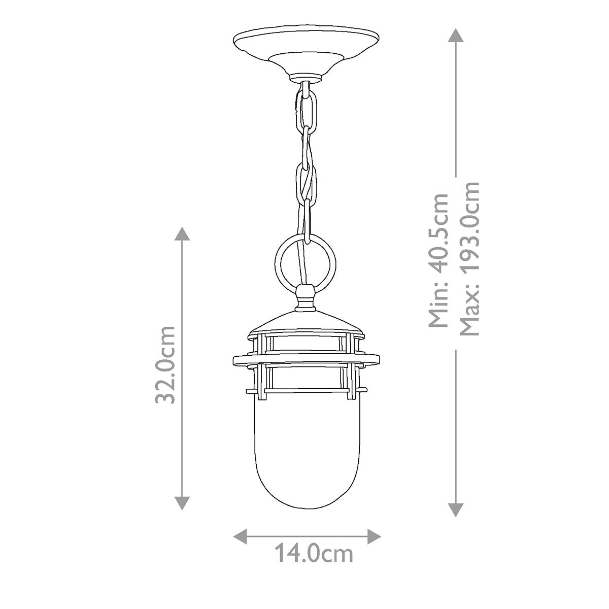 Hinkley Reef Hematite Outdoor Pendant Light