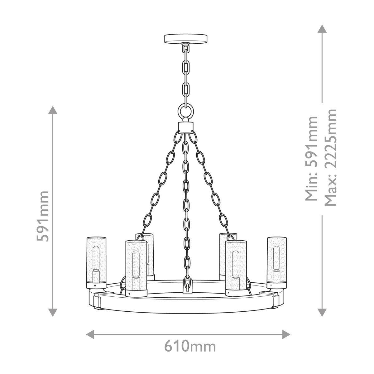 Hinkley Sawyer 6 Light Outdoor Chandelier-clearance