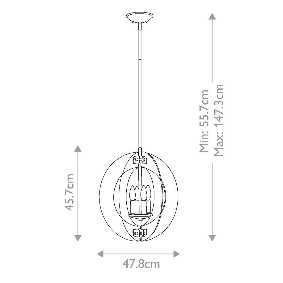 Hinkley Solstice 4 Light Pendant Chandelier - Polished Chrome