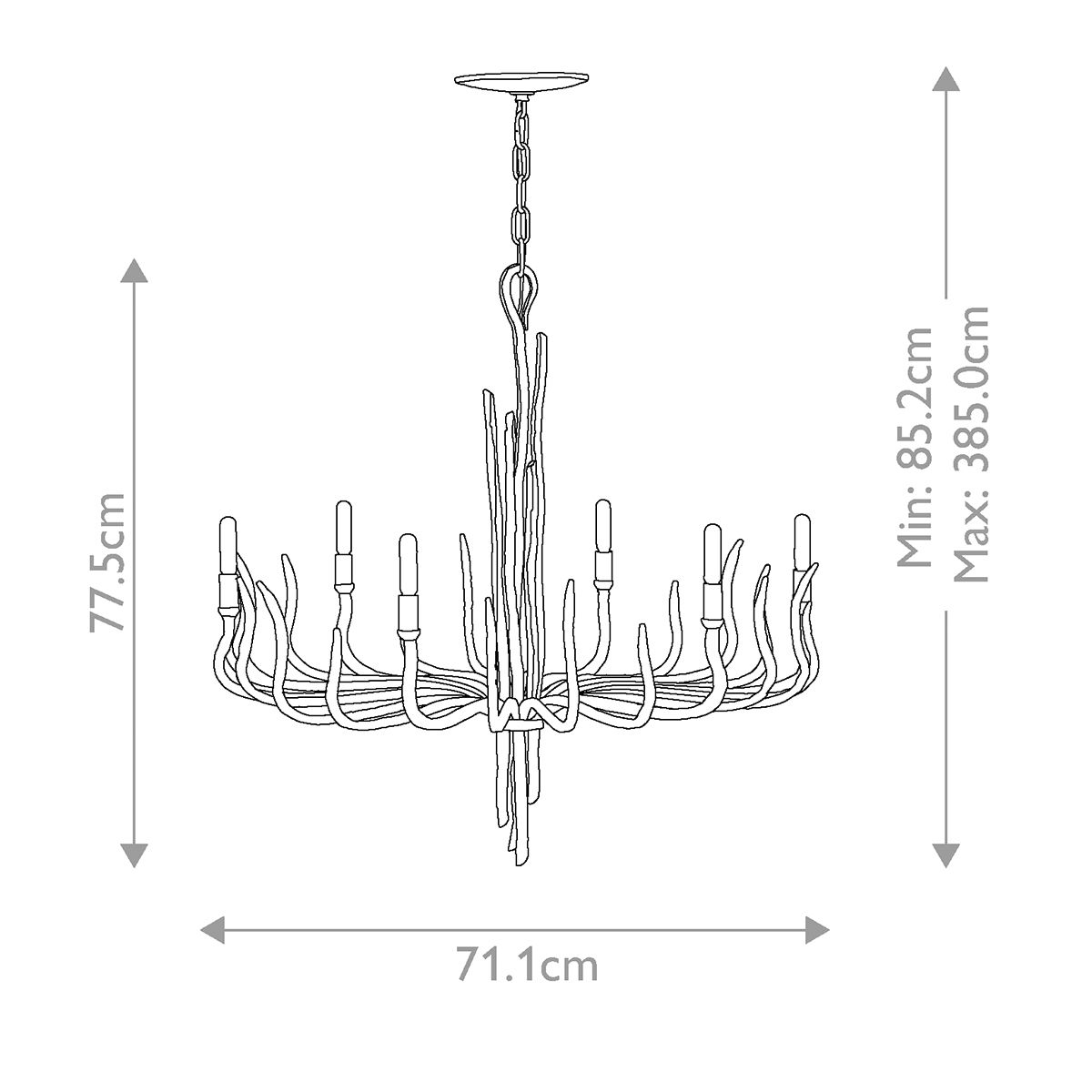 Hinkley Spyre 6 Light Chandelier Ceiling Light - Champagne Gold