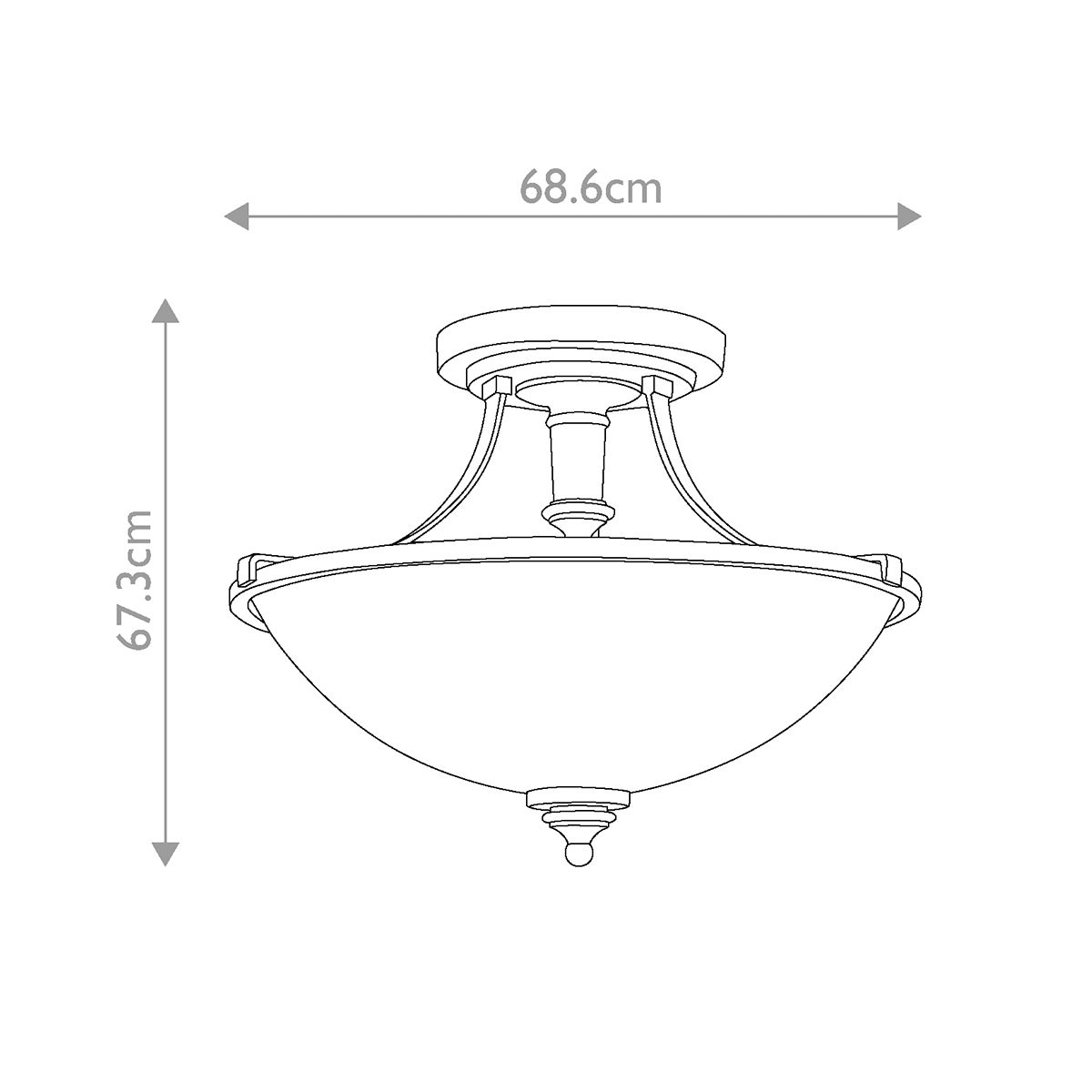 Hinkley Truman Nickel Semi Flush Ceiling Light