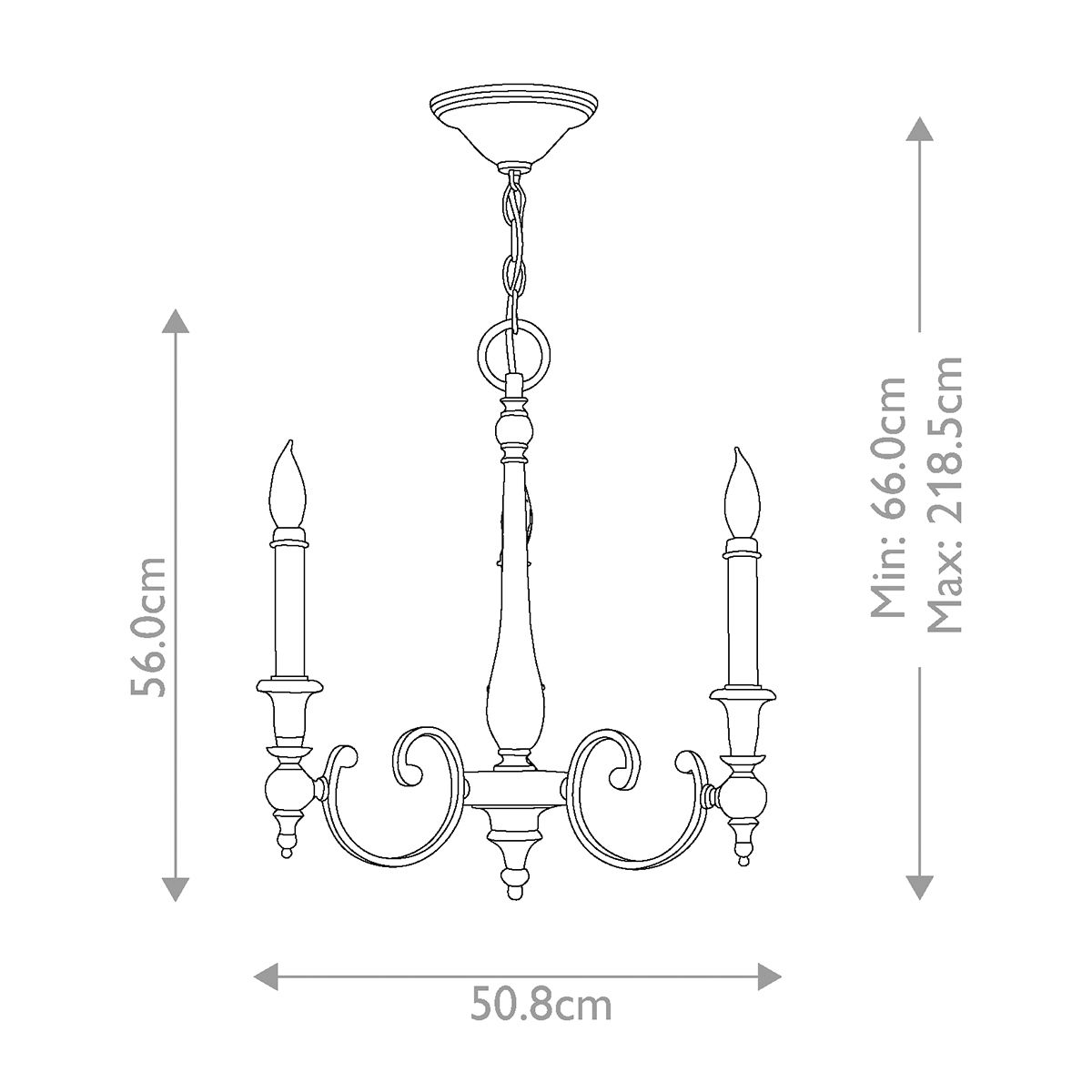 Hinkley Yorktown Antique Nickel 3 Light Chandelier