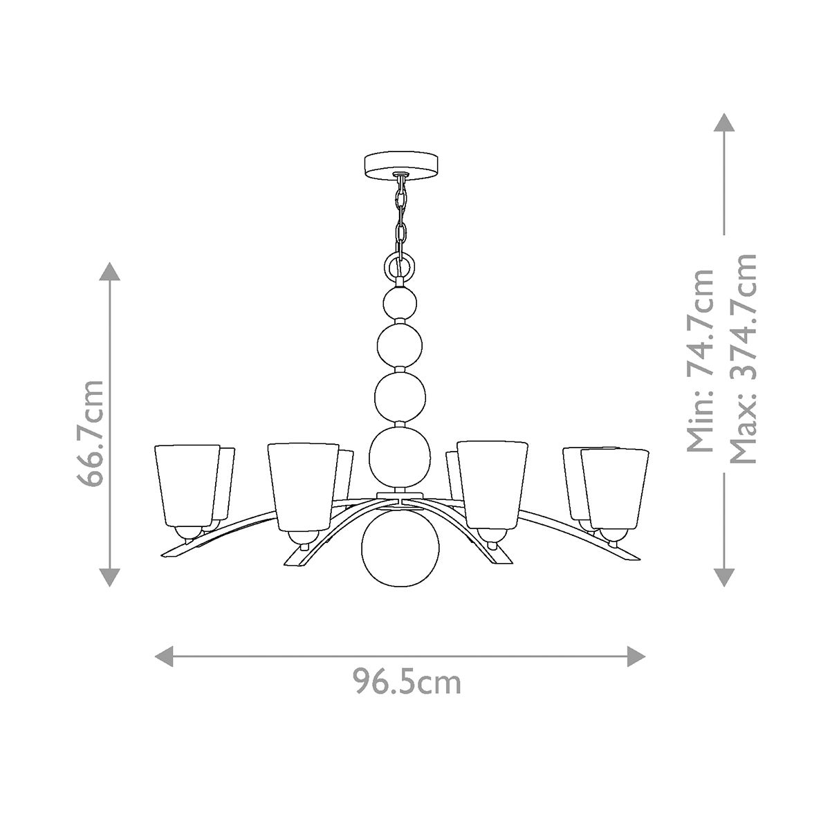 Hinkley Zelda 8 Light Vintage Brass Chandelier