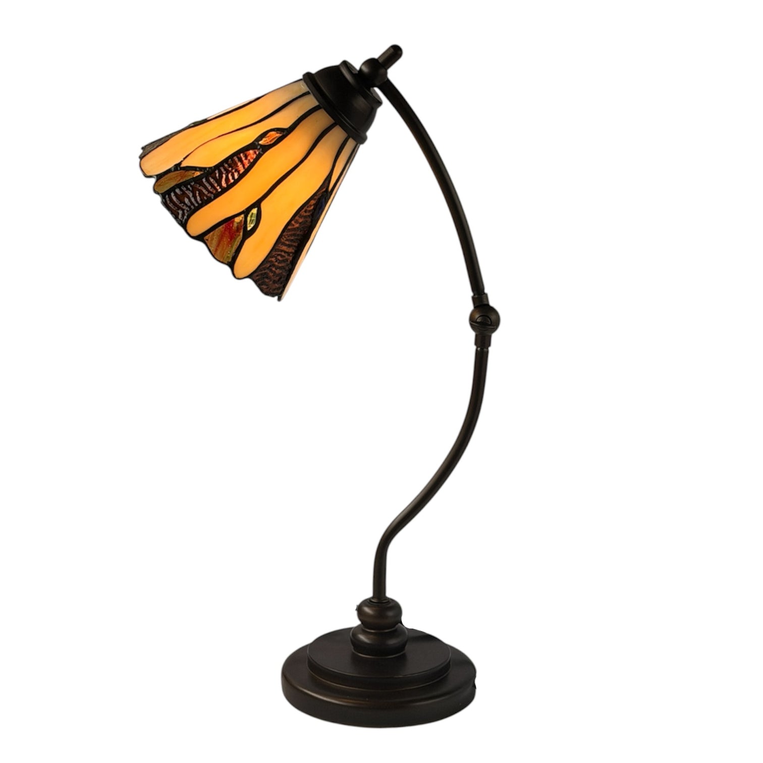 Holmfirth Tiffany Swan Neck Bedside Lamp