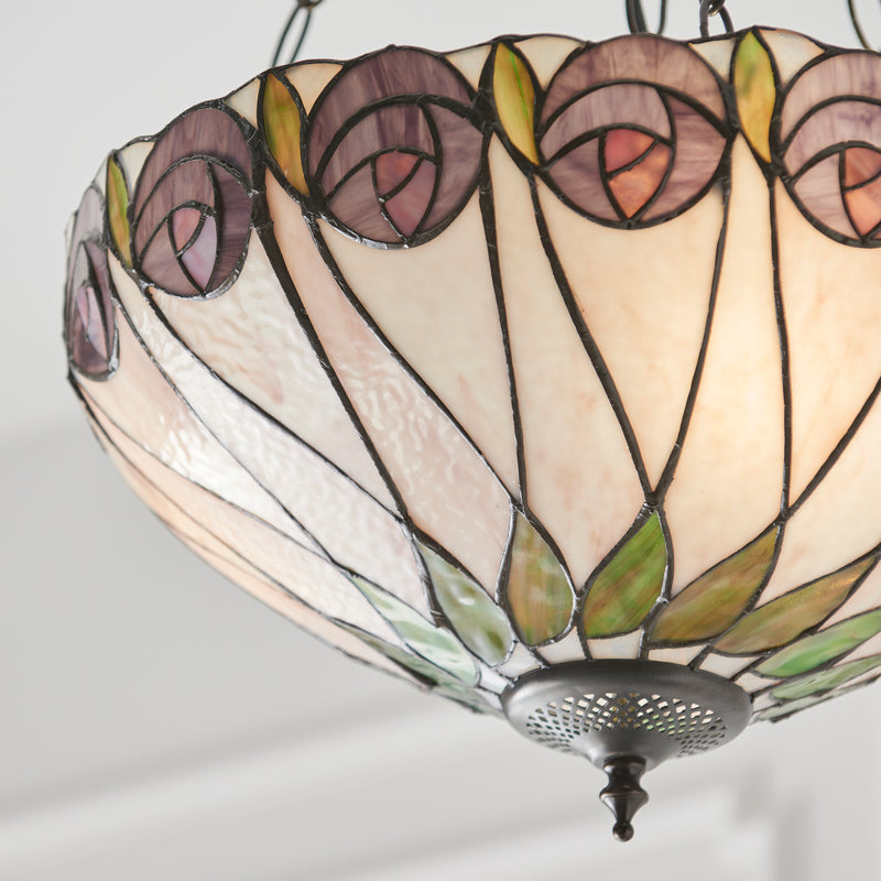 Hutchinson Medium Inverted Tiffany Ceiling Light