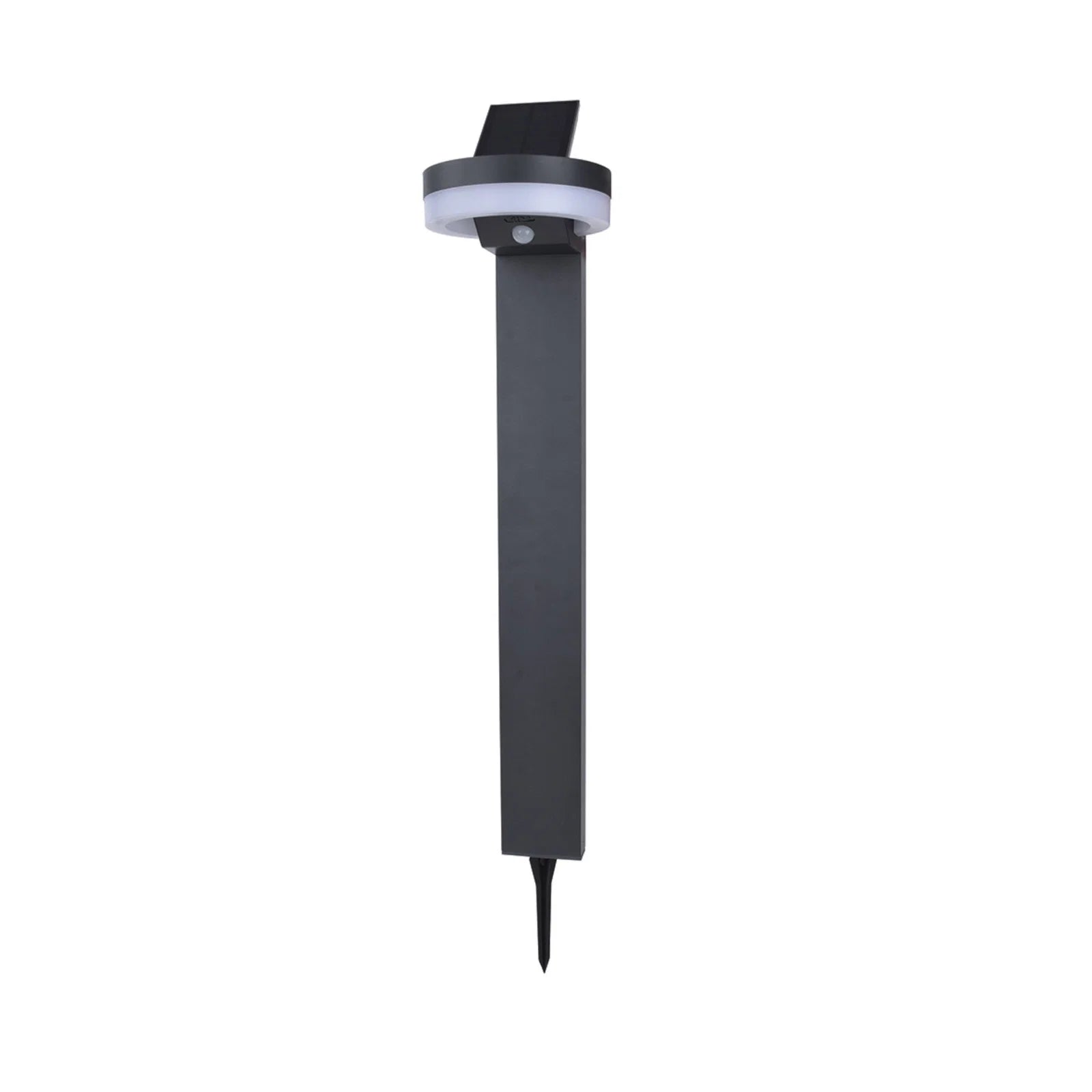 Lutec Runda PIR Outdoor LED Solar Bollard - Dark Grey
