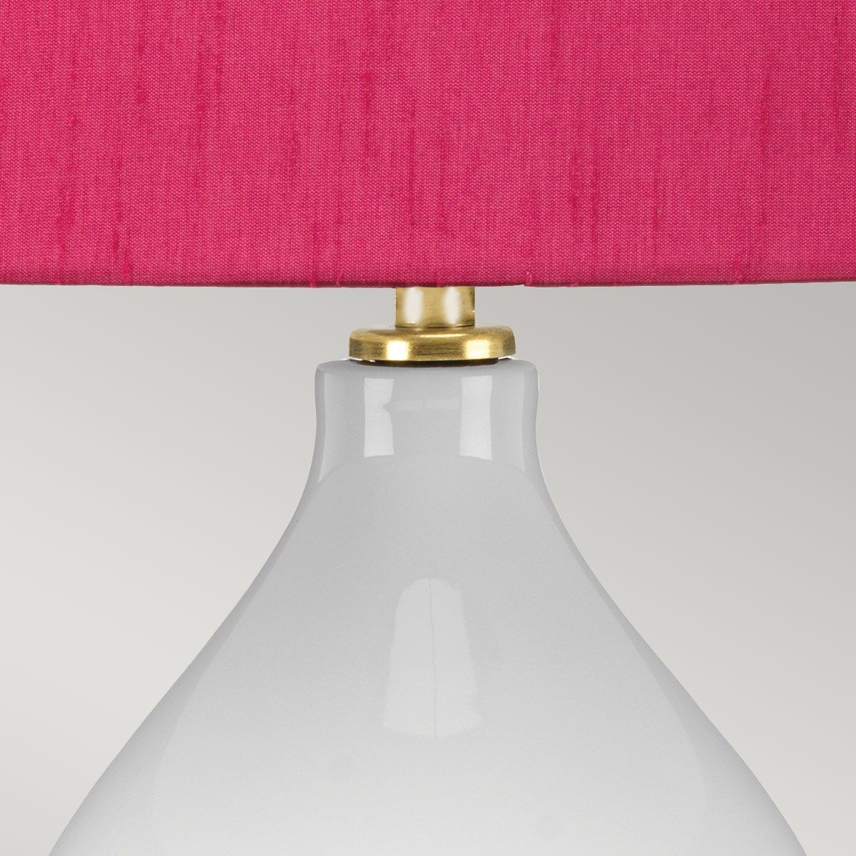 Isla White Ceramic Table Light with Cranberry Shade