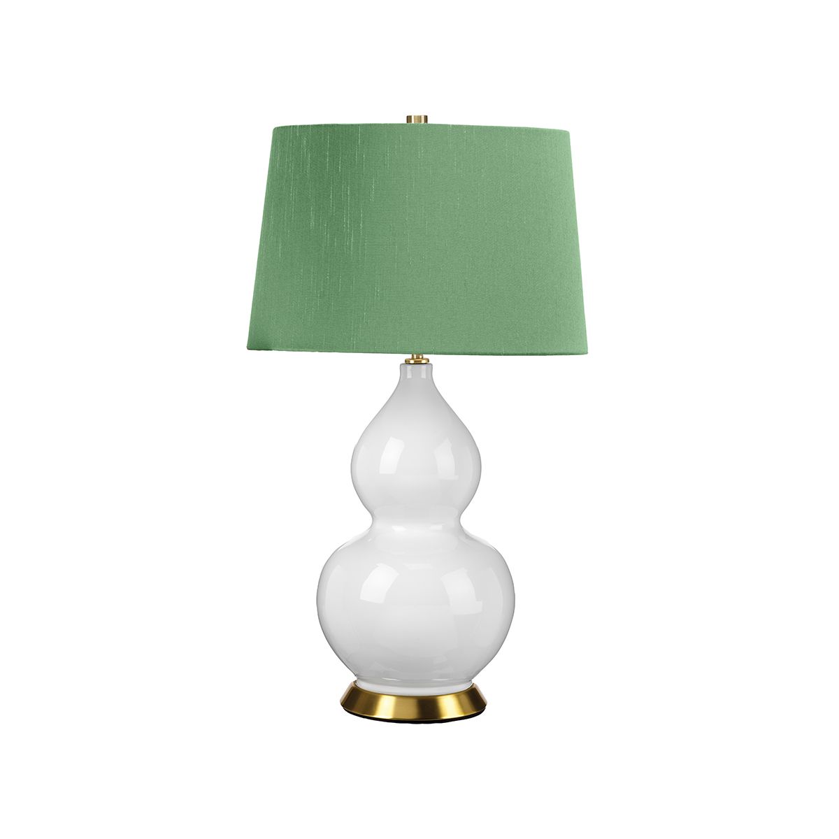 Isla White Ceramic Table Light with Green Shade
