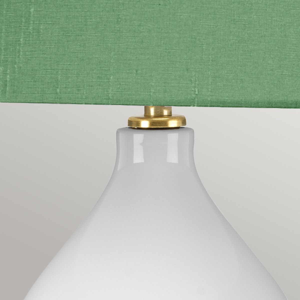 Isla White Ceramic Table Light with Green Shade
