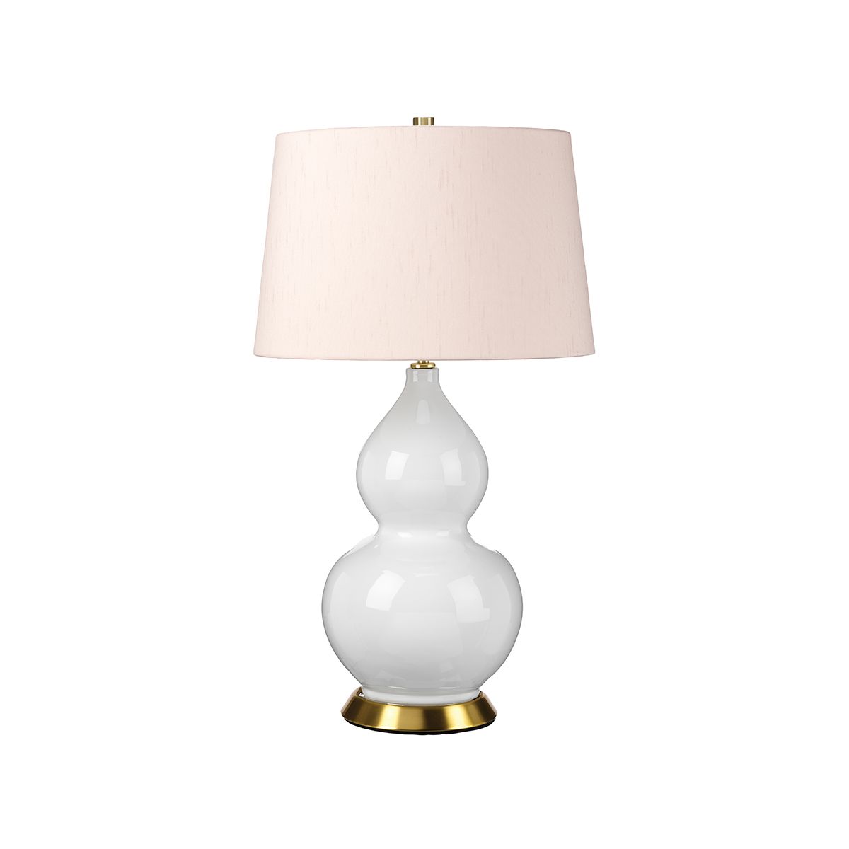 Isla White Ceramic Table Light with Pink Shade