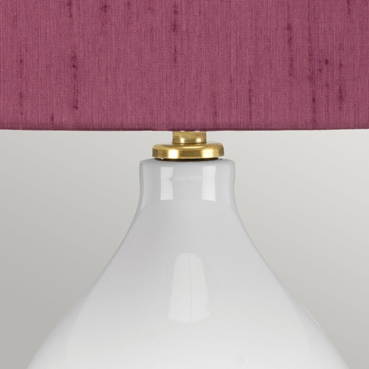 Isla White Ceramic Table Light with Purple Shade