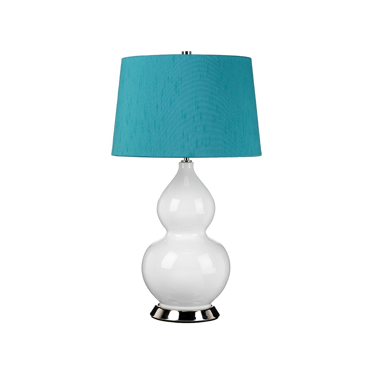 Isla White Ceramic Table Light with Teal Shade