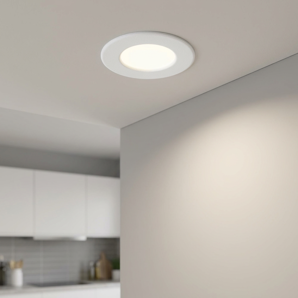 Eglo Fueva 5 LED White Metal Recessed Ceiling Light - 8.6cm by Eglo Lighting — suits kitchens, living rooms & bedrooms