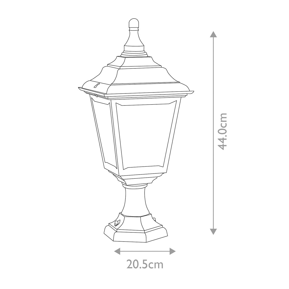 Elstead Kerry Black Outdoor Pedestal/Flush Lantern-WAREHOUSE-40-260626