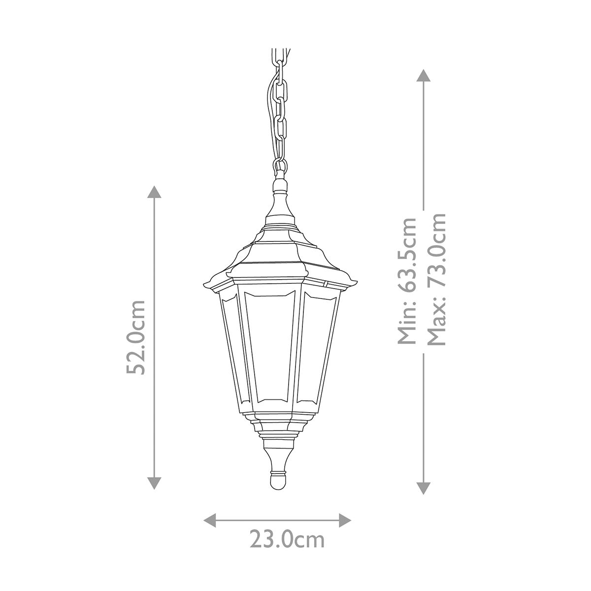 Elstead Kinsale Black Outdoor Pendant Light-OB-180926