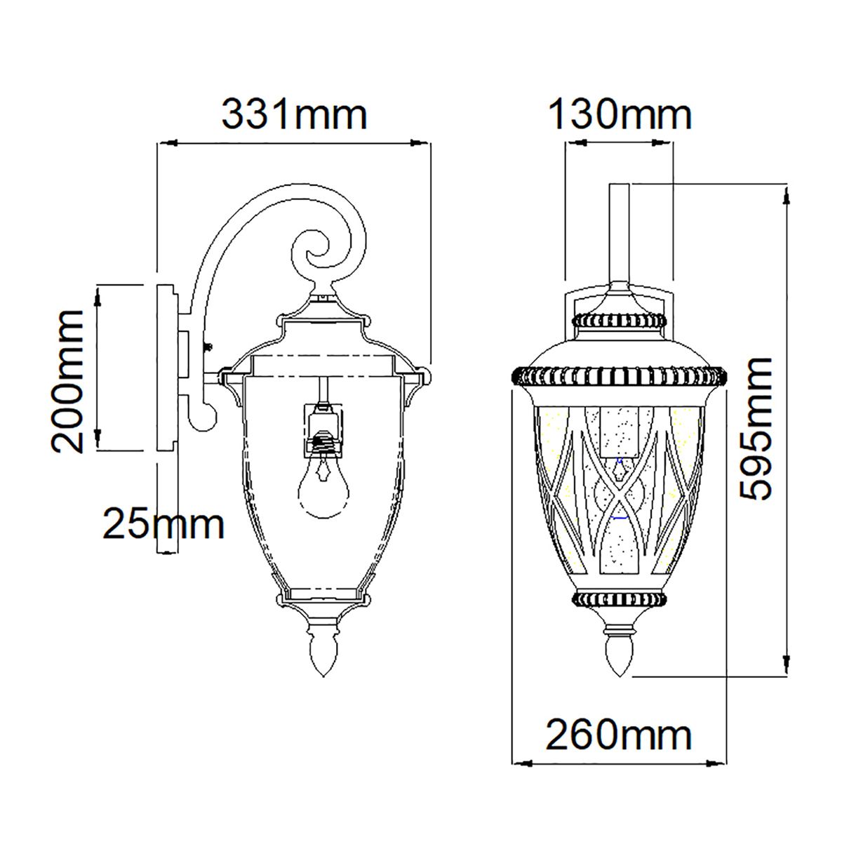 Kichler Admirals Cove 1 Light Large Black Outdoor Wall Light