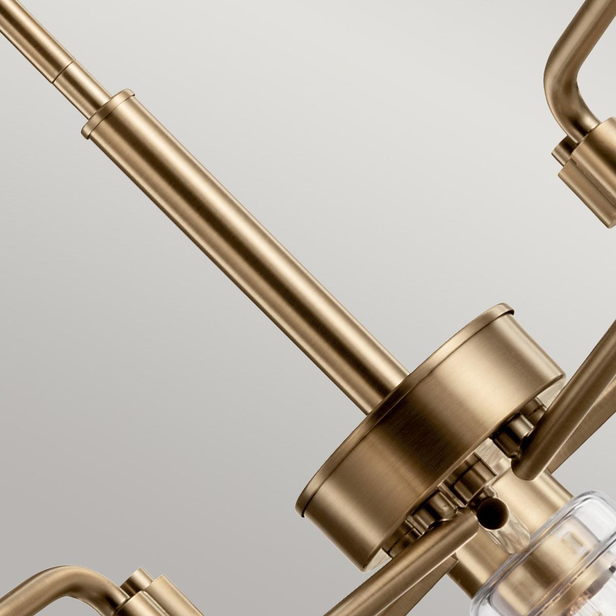 Kichler Avian 5 Light Brass Chandelier - Clear Glass Shades-clearance