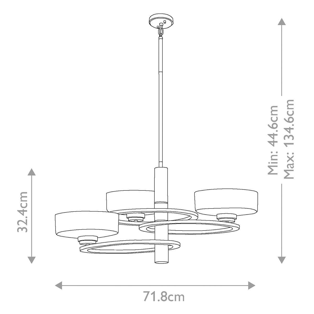 Kichler Aleeka Pewter 3 Light Chandelier - Elstead Lighting