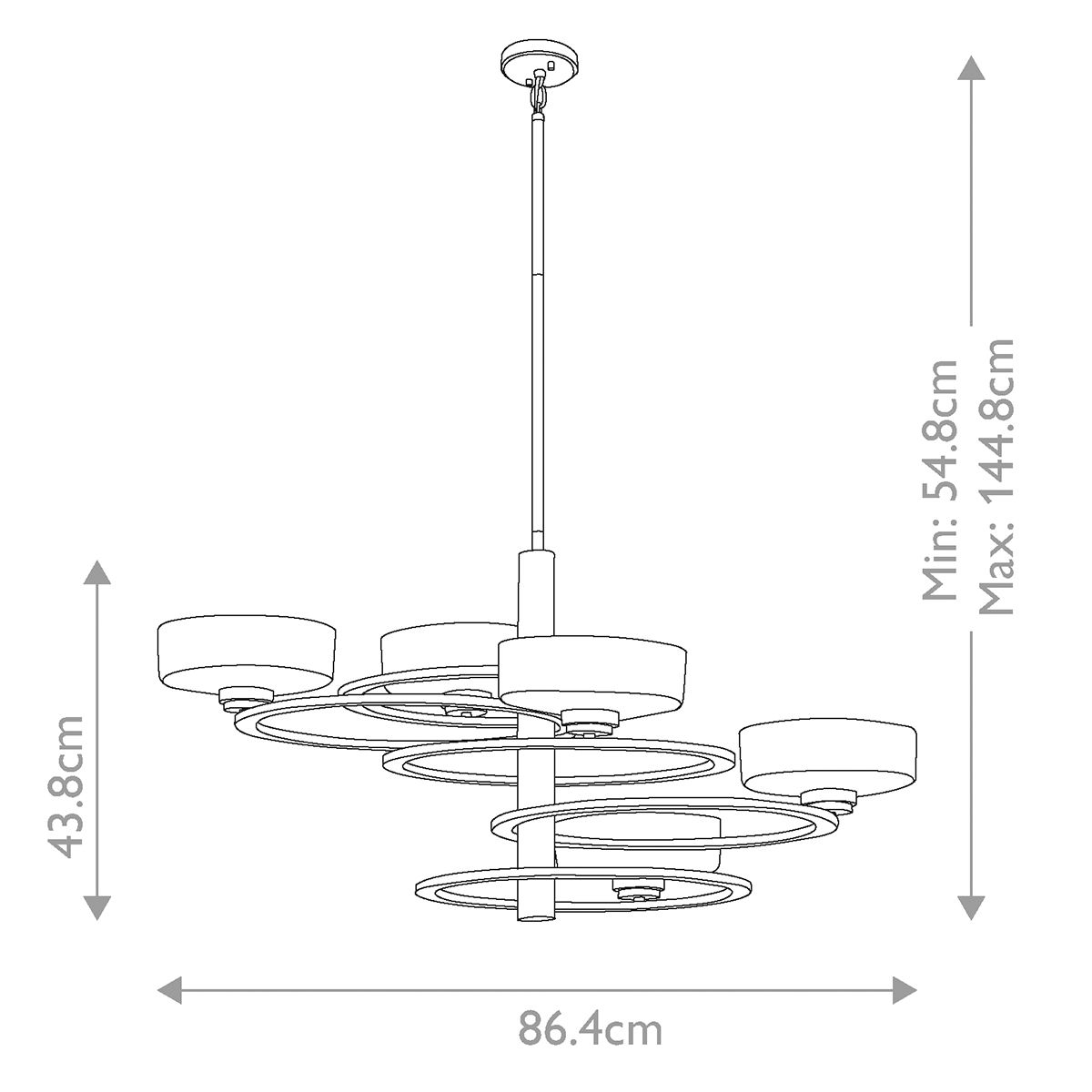 Kichler Aleeka Pewter Finish 5 Light Chandelier