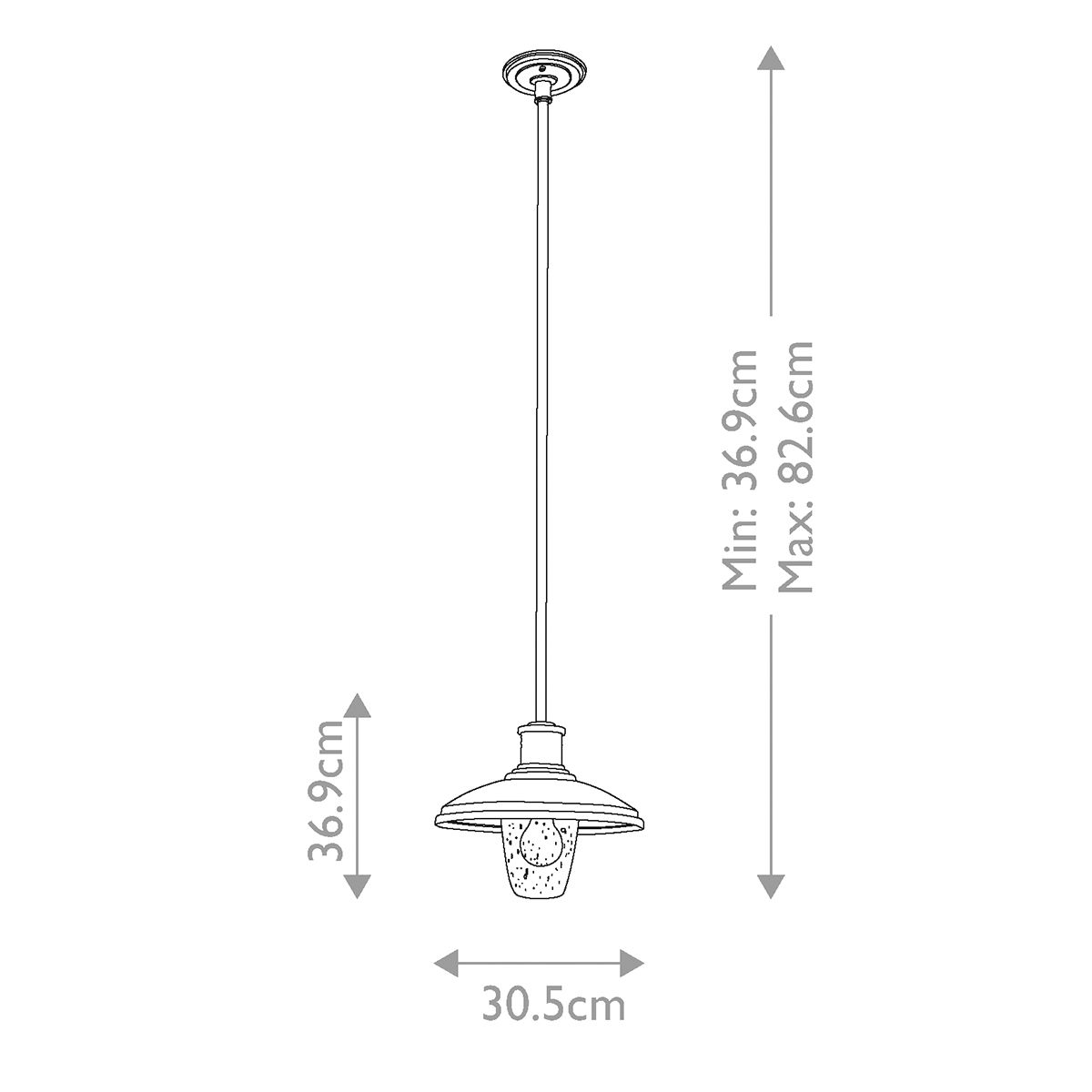 Kichler Allenbury 1 Light Black Outdoor Pendant
