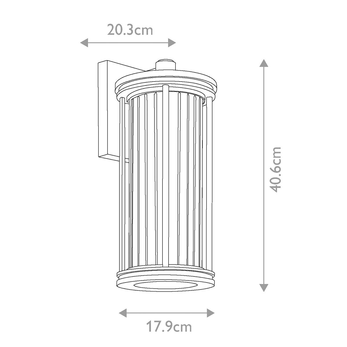 Kichler Barras 1 Medium Black Outdoor Wall Light