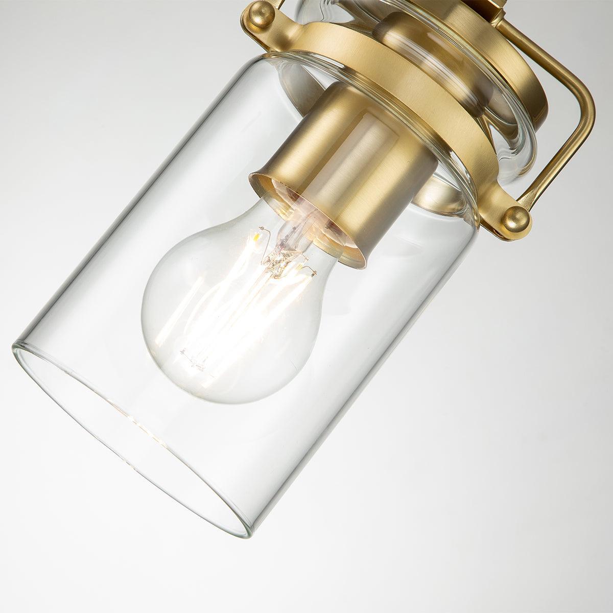 Kichler Brindley 1 Light Brass Mini Pendant - Glass Shade-OPEN-BOX-50-290626