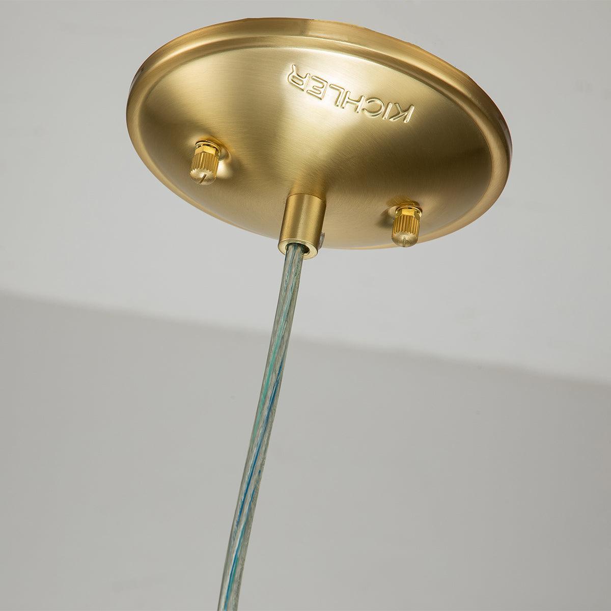 Kichler Brindley 1 Light Brass Mini Pendant - Glass Shade-OPEN-BOX-50-290626