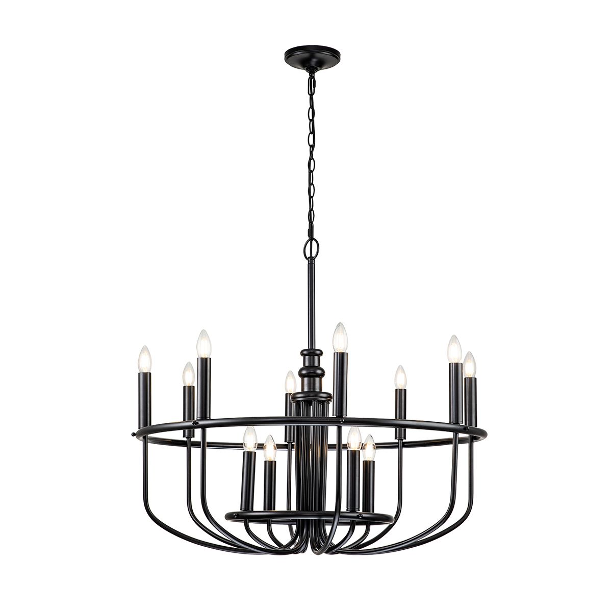 Capitol Hill 12 Light Black Chandelier by Kichler Lighting KL-CAPITOL-HILL12-BLK