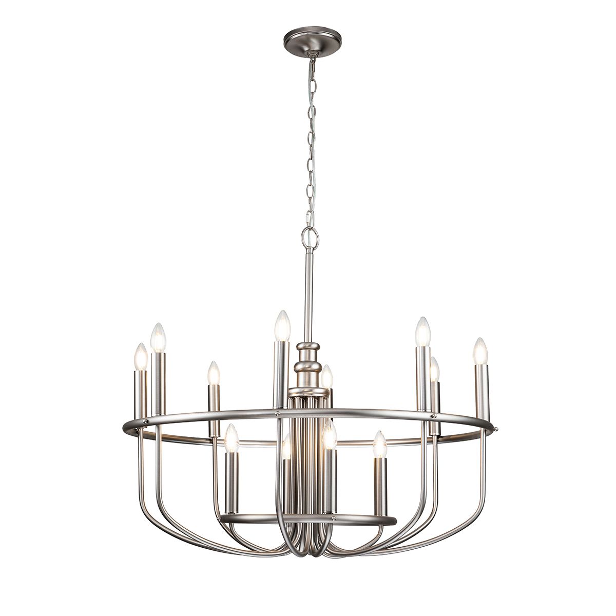 Capitol Hill 12 Light Brushed Nickel Chandelier by Kichler Lighting KL-CAPITOL-HILL12-BN