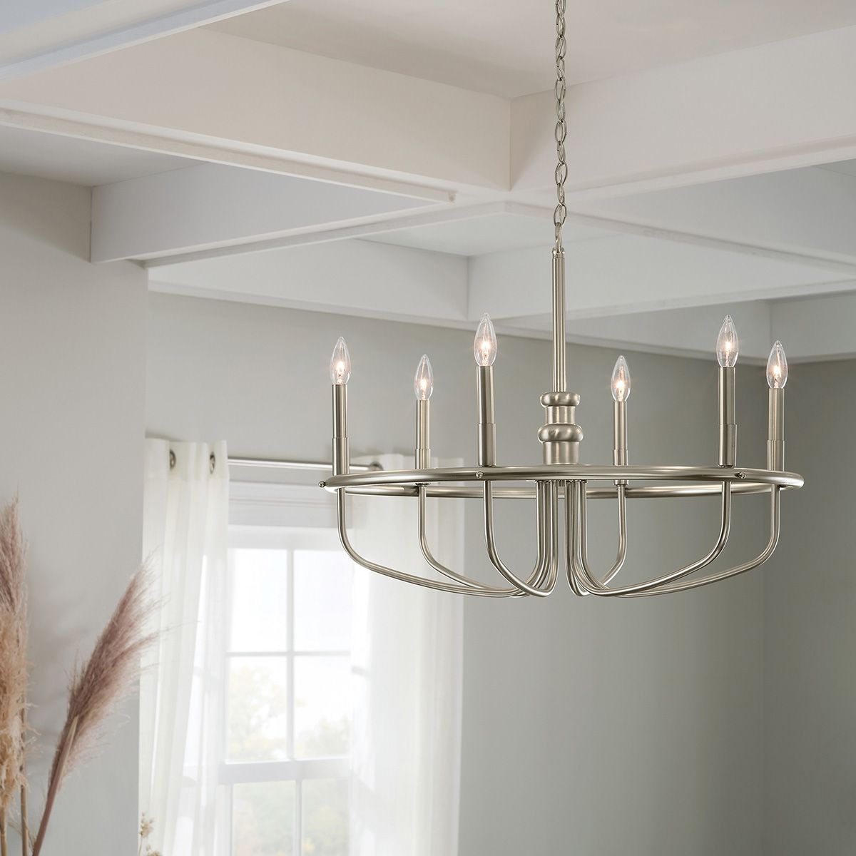 Capitol Hill 6 Light Brushed Nickel Chandelier