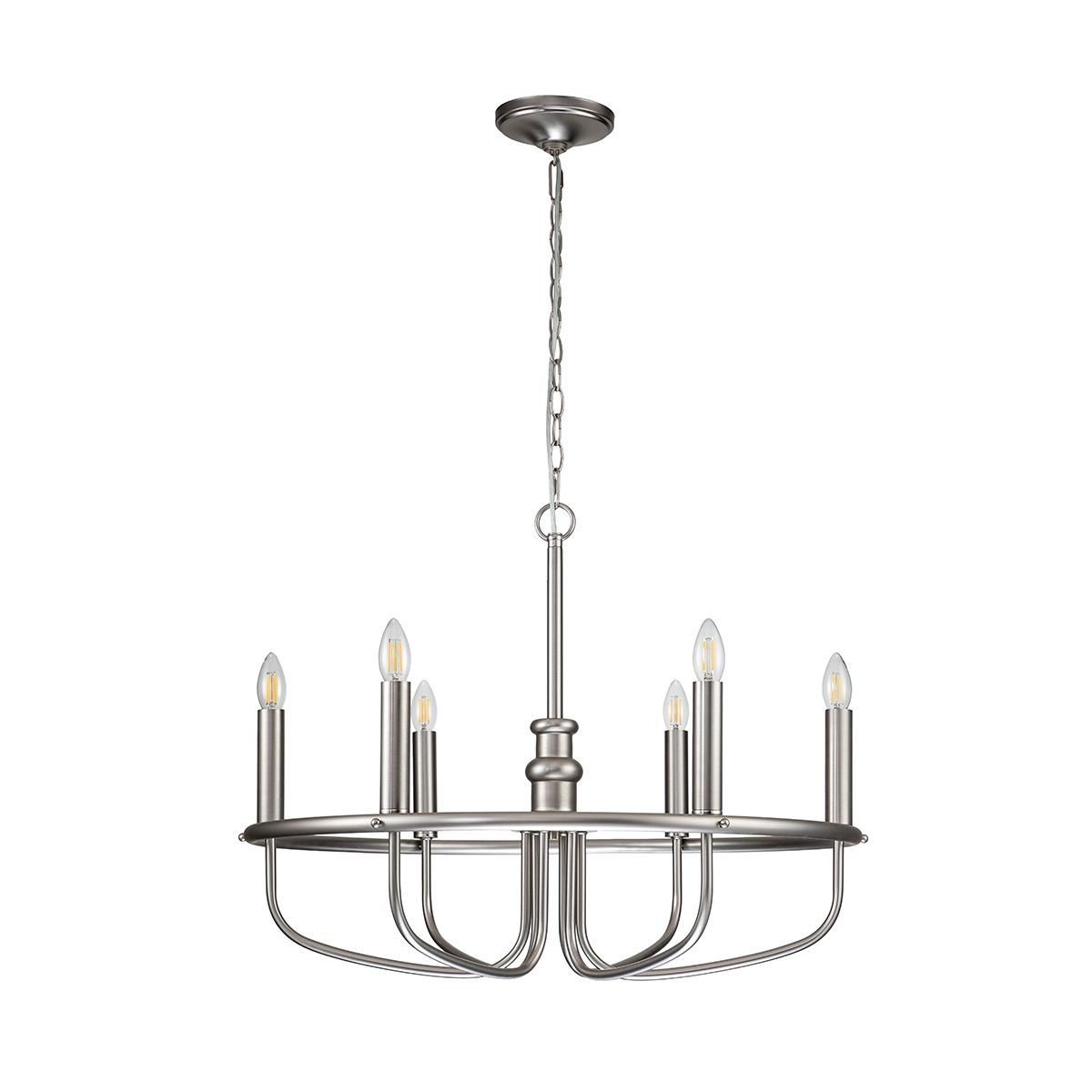 Capitol Hill 6 Light Brushed Nickel Chandelier