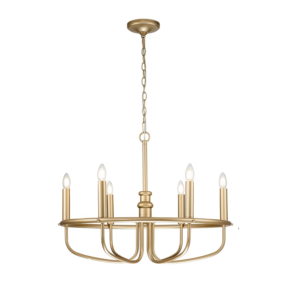 Capitol Hill 6 Light Brass Chandelier by Kichler Lighting KL-CAPITOL-HILL6-PNBR