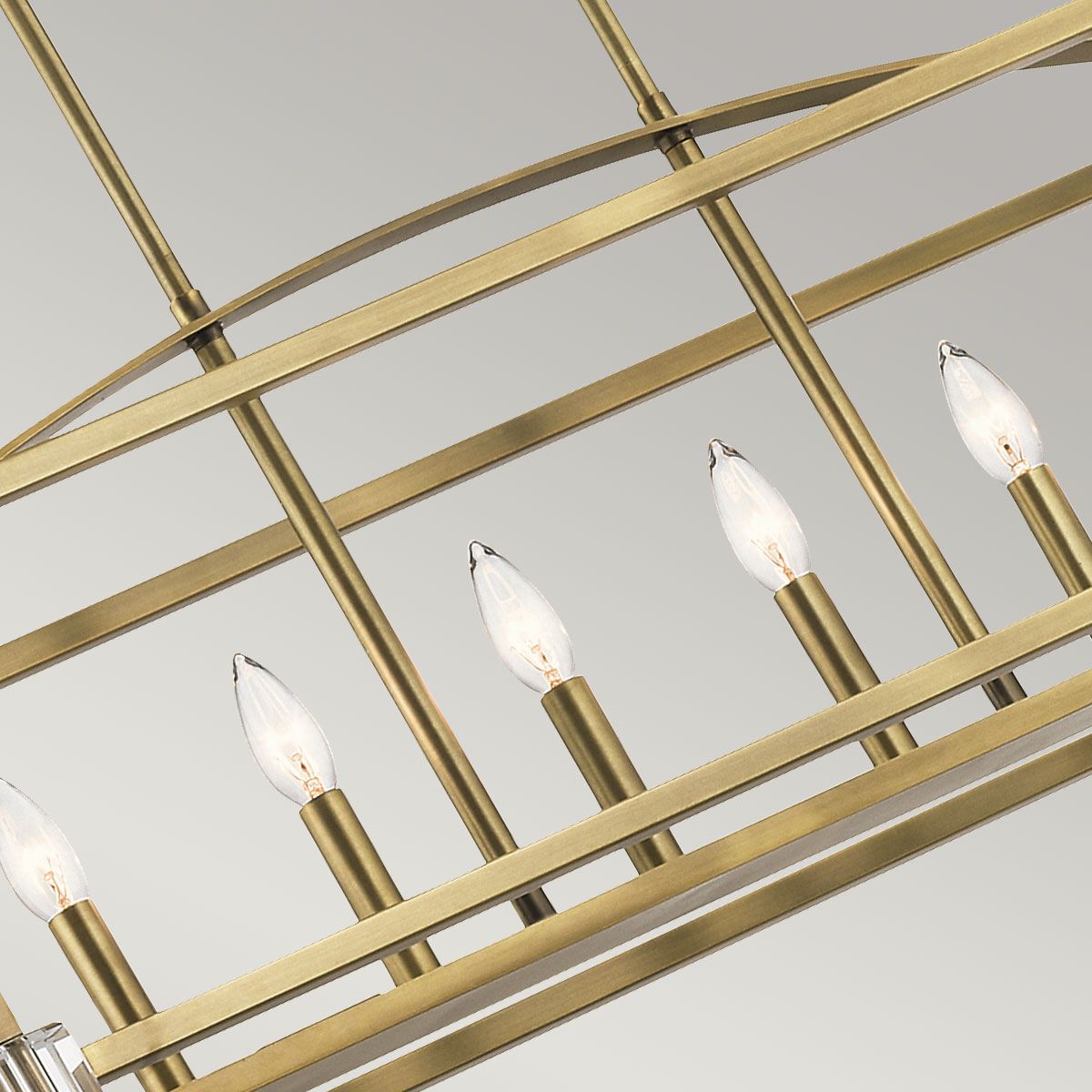 Kichler Cayden 6 Light Linear Brass Chandelier Ceiling