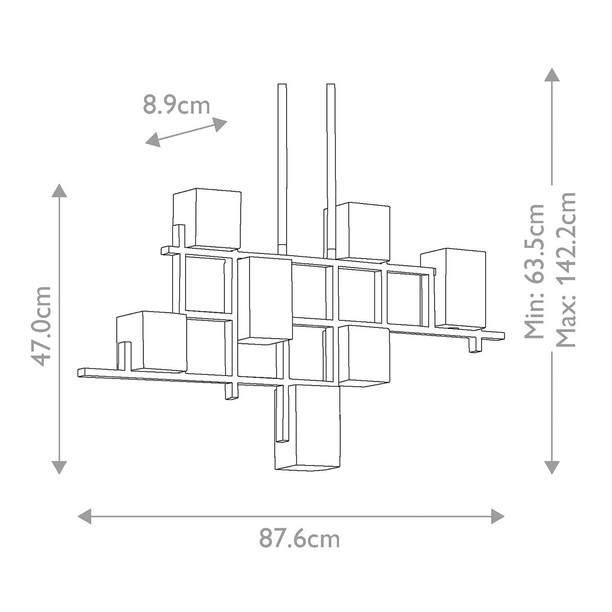 Kichler City Lights 7 Light Pewter Linear Chandelier