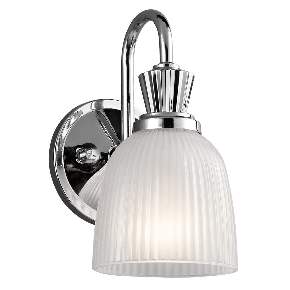 Kichler Cora 1 Light Polished Chrome Bathroom Wall Light-wh-20-091026