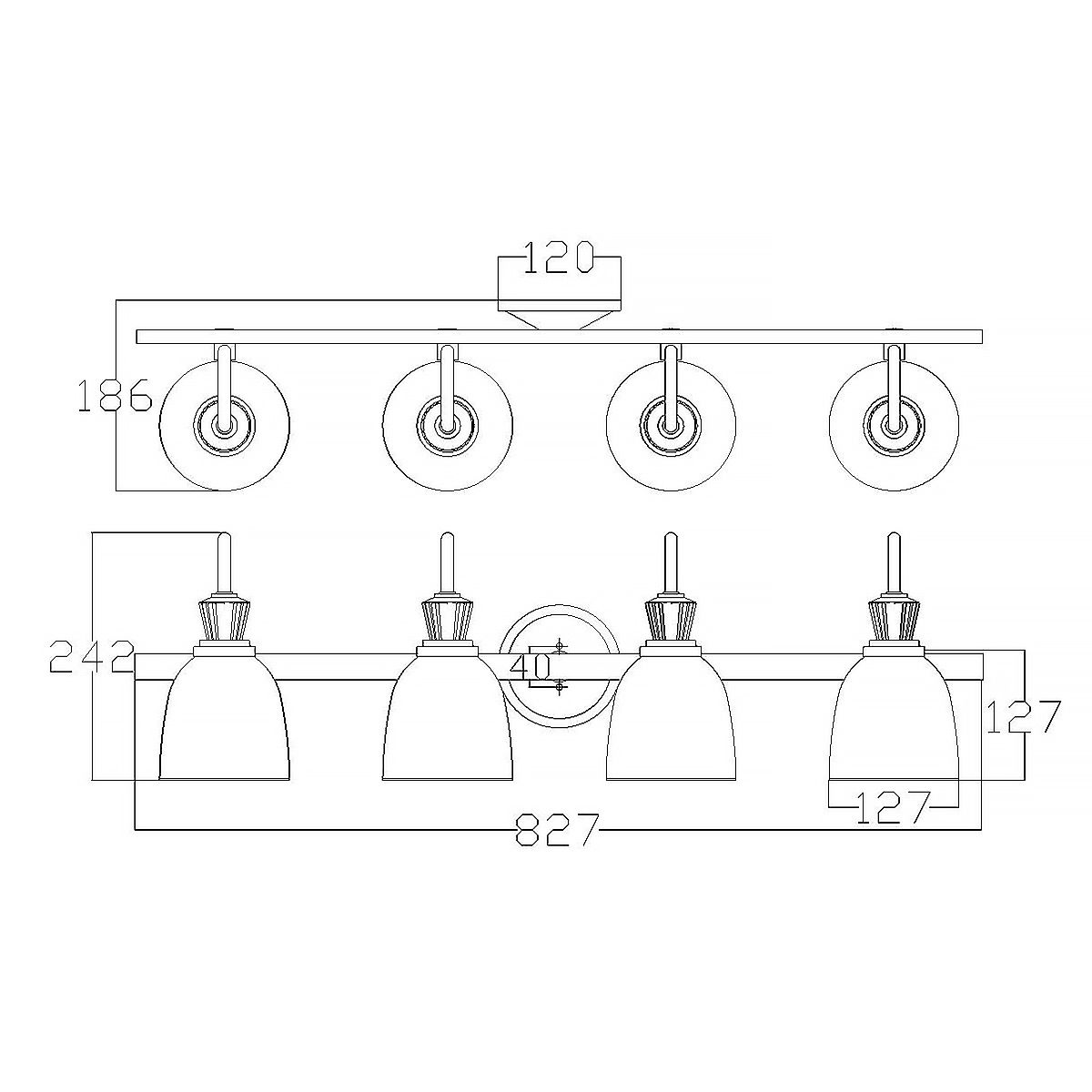 Kichler Cora 4 Light Polished Chrome Bathroom Wall Light