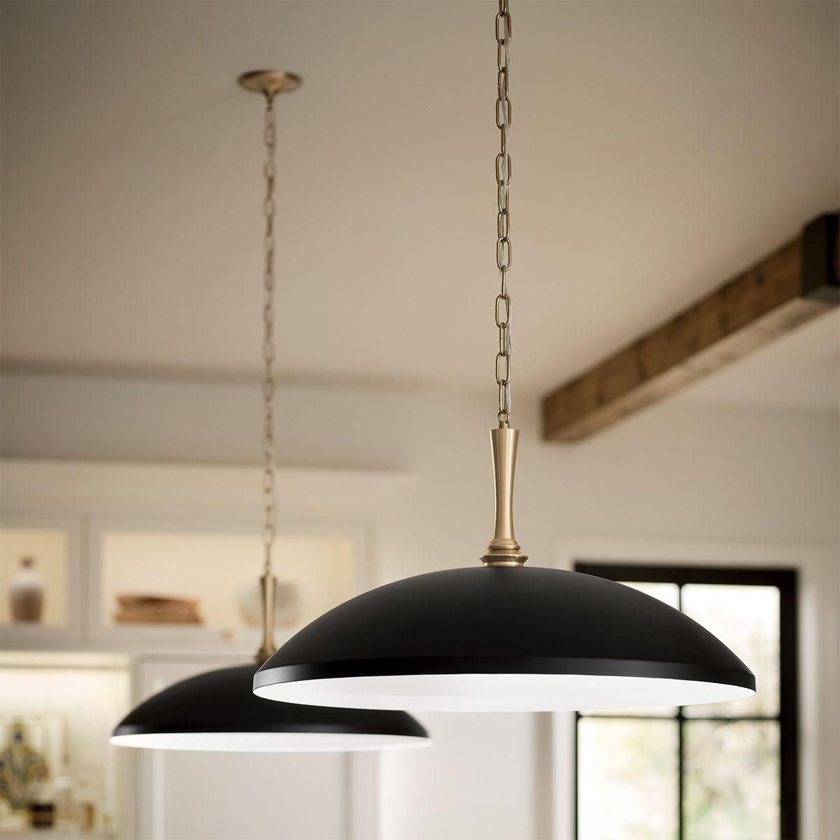 Kichler Delarosa Black and Champagne Bronze Ceiling Pendant Light