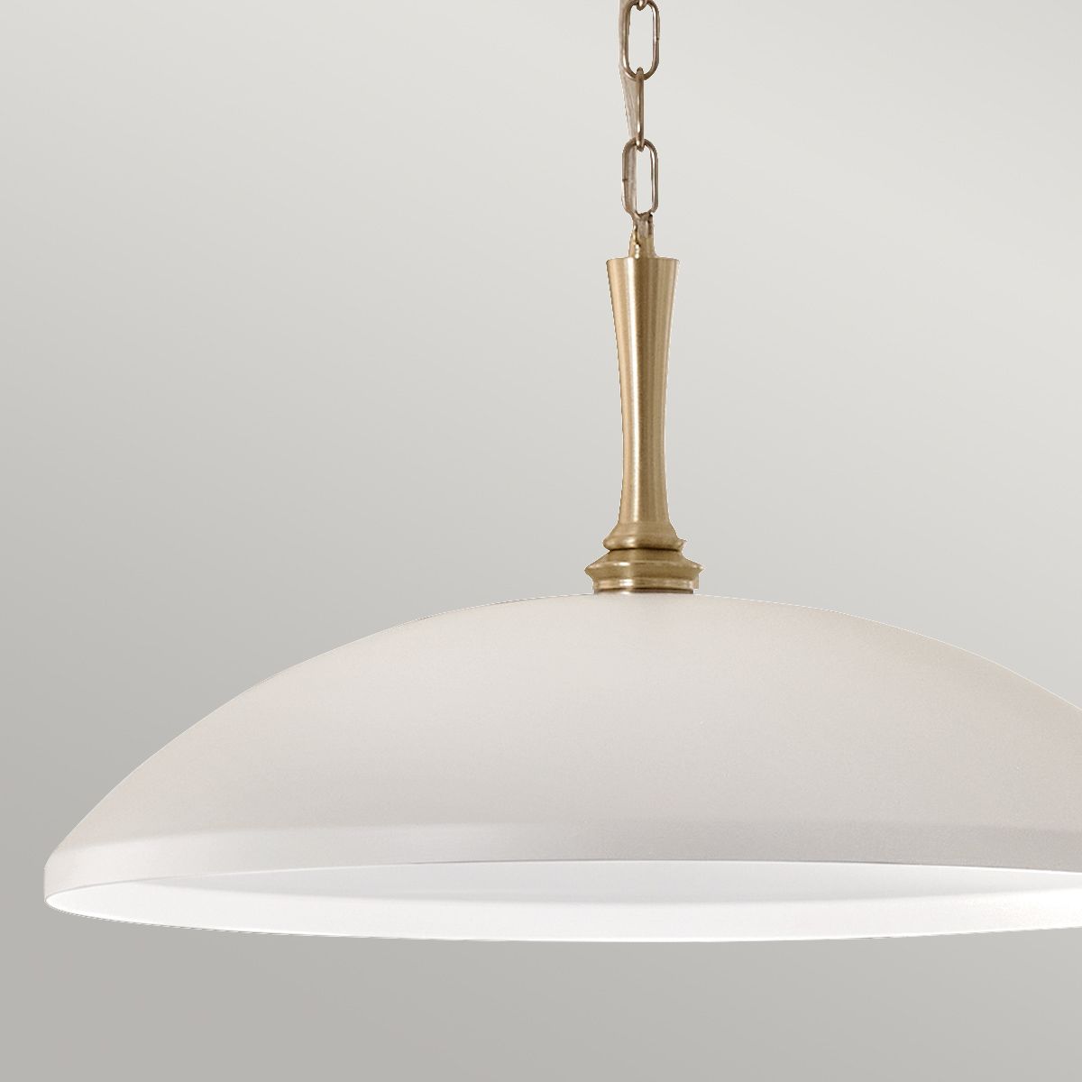 Kichler Delarosa White and Champagne Bronze Ceiling Pendant Light — side profile