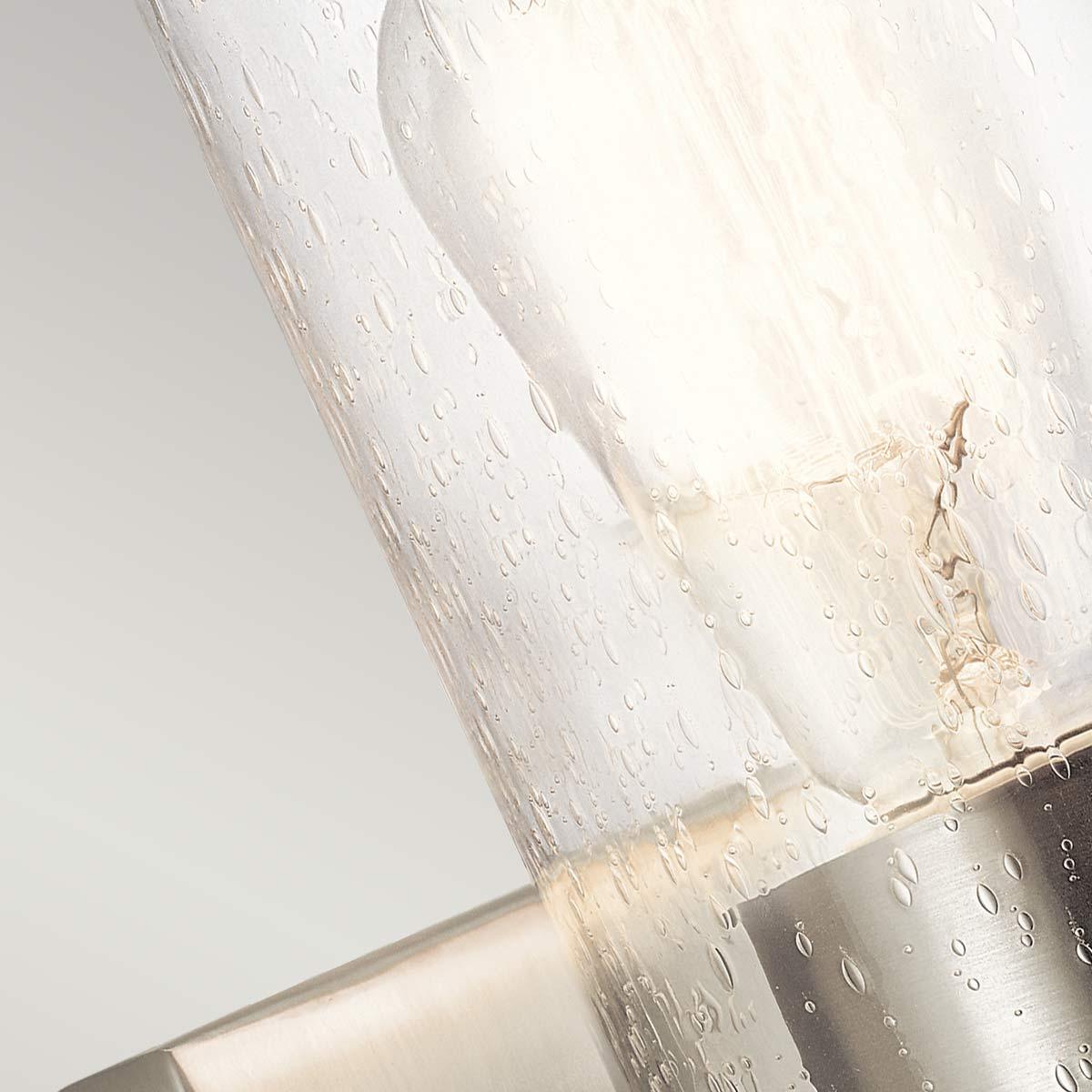 Kichler Deryn 1 Light Silver Wall Light - Glass Shade