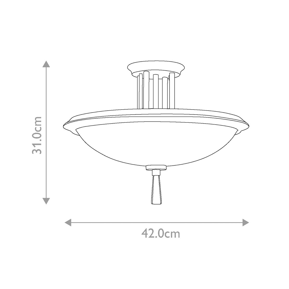 Dreyfus 3 Light Bronze Semi-Flush Ceiling Light